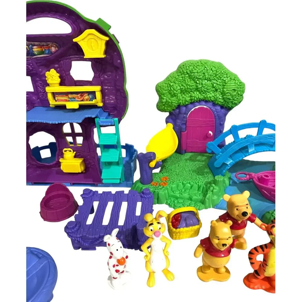 Winnie The Pooh 100 Acre Woods Playset Lot Vintage Characters Tree House 90s